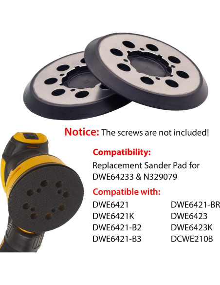 Almohadillas de Lijadora DeWalt 5" (12,7 cm) Paquete de 3