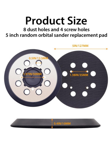 Almohadillas de Lijadora DeWalt 5" (12,7 cm) Paquete de 3