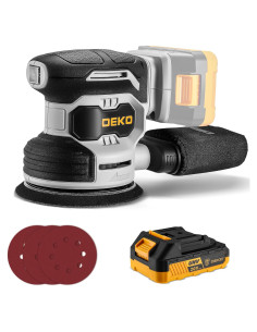 Lijadora Orbital DEKOPRO 20V 5" Inalámbrica con Accesorios