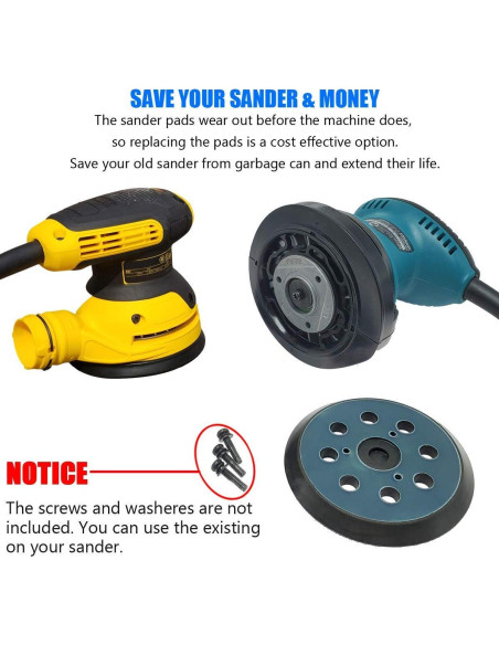 Almohadilla de Lijadora 12,7 cm Taokyid - 8 Agujeros