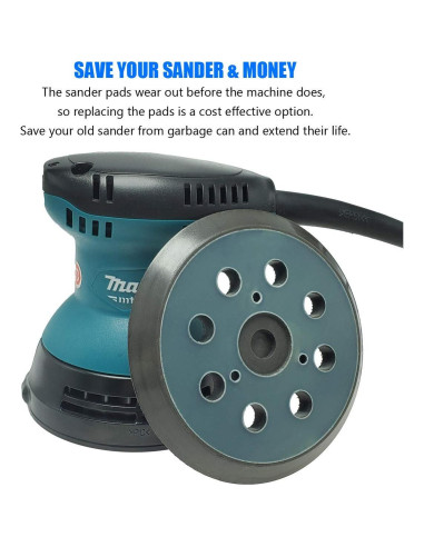 Almohadilla de Lijadora 12,7 cm Taokyid - 8 Agujeros