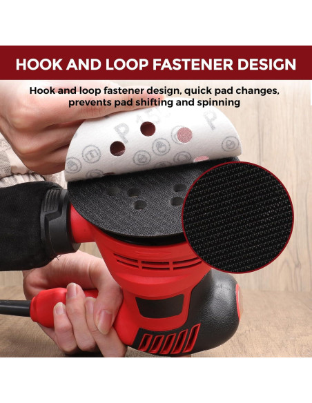 2 Pzs Almohadilla Lijado 5" 8 Agujeros Gancho y Bucle