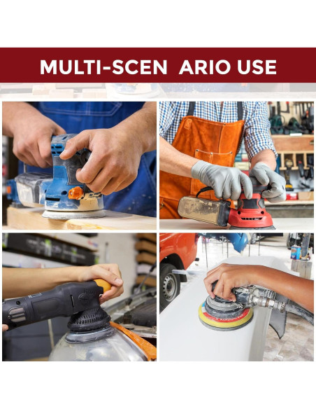 2 Pzs Almohadilla Lijado 5" 8 Agujeros Gancho y Bucle