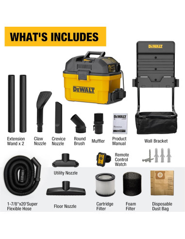 Aspiradora Húmeda Seca DEWALT DXV06G 6 Galones 5 HP Montada en Pared