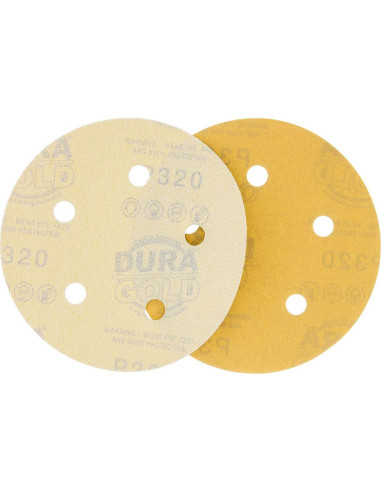 Discos de Lijado Dura-Gold 320 Grano 5" Caja de 50