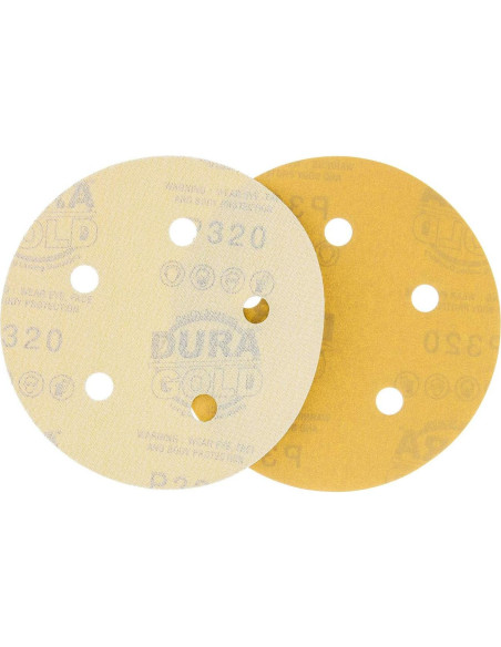Discos de Lijado Dura-Gold 320 Grano 5" Caja de 50
