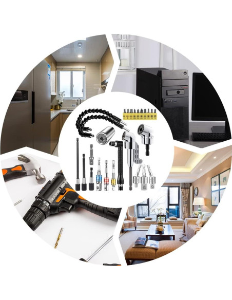 Juego de Brocas Flexibles YENJO 26 Piezas Adaptadores