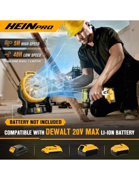 Ventilador Portátil HEINPRO 20V Max 650 CFM Bajo Ruido Ventilador Portátil HEINPRO 20V Max 650 CFM Bajo Ruido