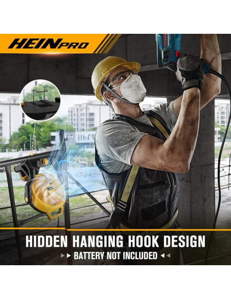 Ventilador Portátil HEINPRO 20V Max 650 CFM Bajo Ruido Ventilador Portátil HEINPRO 20V Max 650 CFM Bajo Ruido
