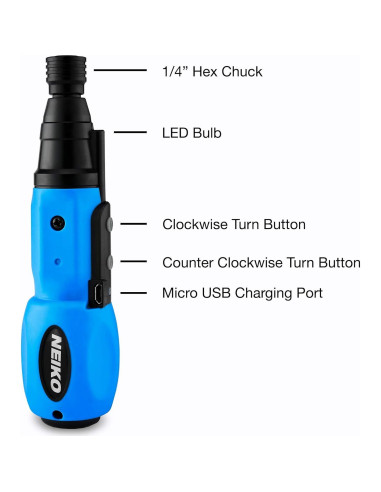 Destornillador Eléctrico Inalámbrico NEIKO 10577A 3.6V