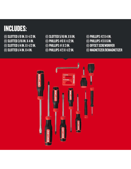 Juego de Destornilladores CRAFTSMAN 12 Piezas Bi-Material