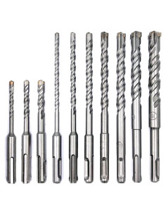 Juego de 10 Brocas SDS-Plus JFOGO para Concreto y Ladrillo