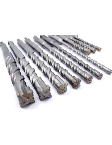 Juego de 10 Brocas SDS-Plus JFOGO para Concreto y Ladrillo