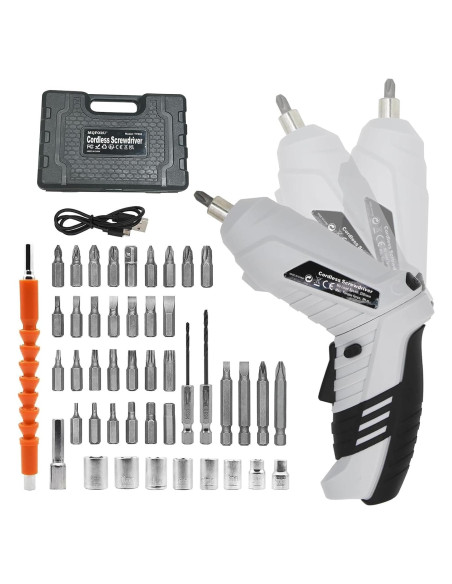 Destornillador Inalámbrico MQFORU 3.6V 47 en 1 con Luz LED