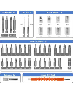 Destornillador Inalámbrico MQFORU 3.6V 47 en 1 con Luz LED 2