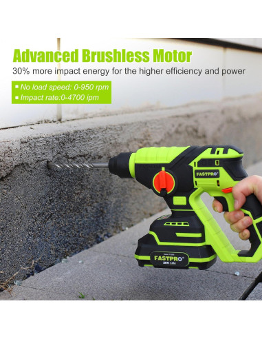 Taladro Rotativo Sin Cable FASTPRO 20V 1.68kg 2 Modos