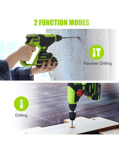 Taladro Rotativo Sin Cable FASTPRO 20V 1.68kg 2 Modos