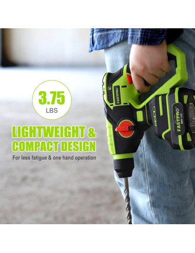 Taladro Rotativo Sin Cable FASTPRO 20V 1.68kg 2 Modos