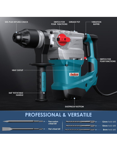 Martillo Rotativo ENEACRO ENRH3201 13A 1500W 4 Funciones