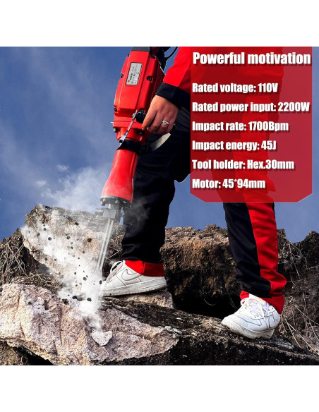 Martillo Demoledor Eléctrico JACKCHEN JC-65 2200W 13.61kg