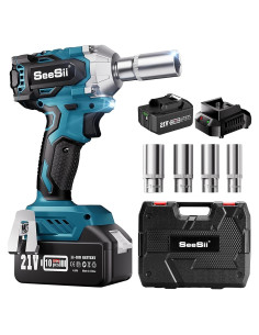 Llave de Impacto Inalámbrica Seesii WH450 450N.m 21V Compacta