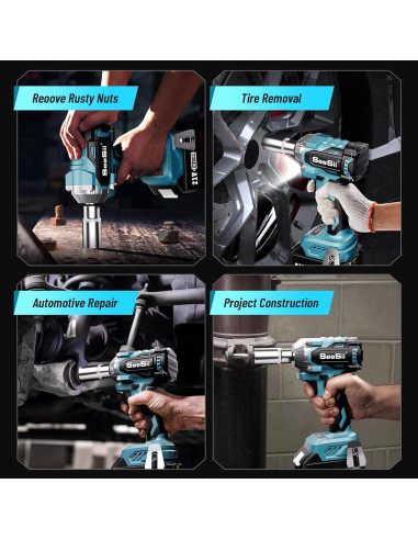 Llave de Impacto Inalámbrica Seesii WH450 450N.m 21V Compacta