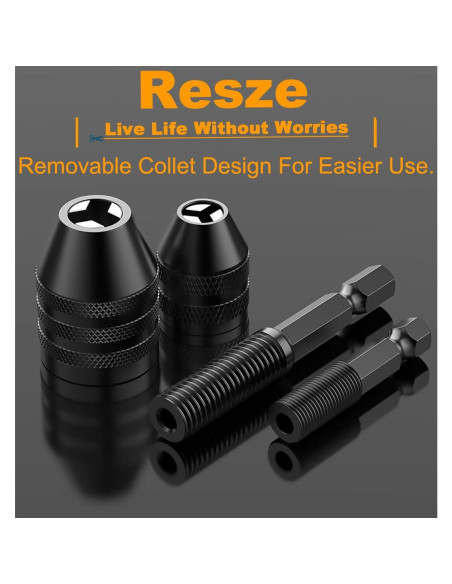 Adaptador Chuck Sin Llave Resze 3 Piezas 0.3-8mm