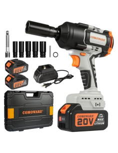 Llave de Impacto Inalámbrica COMOWARE 20V 1000N.m 2 Baterías