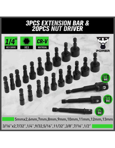 Juego de Puntas de Destornillador SWANLAKE 232PCS Acero CR-V