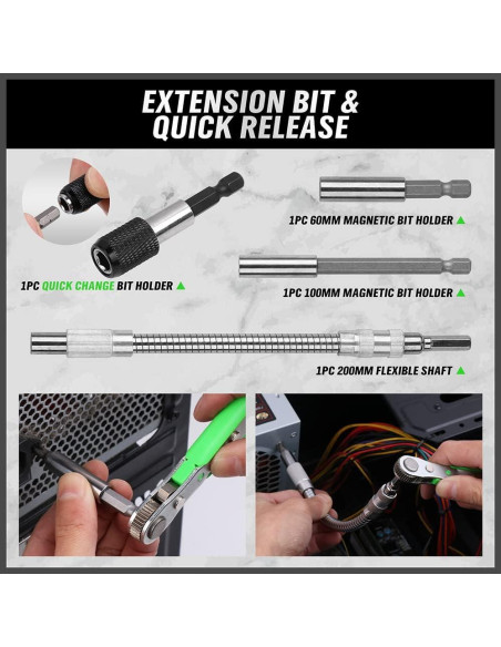 Juego de Puntas de Destornillador SWANLAKE 232PCS Acero CR-V