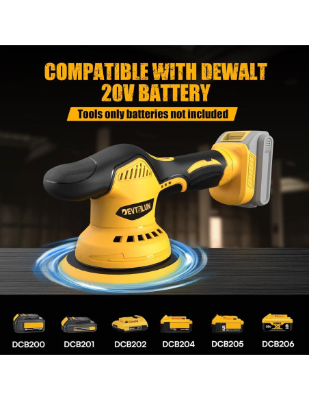 Pulidora Inalámbrica Dewalt 20V 6" Sin Batería - 14 Accesorios