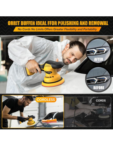 Pulidora Inalámbrica Dewalt 20V 6" Sin Batería - 14 Accesorios