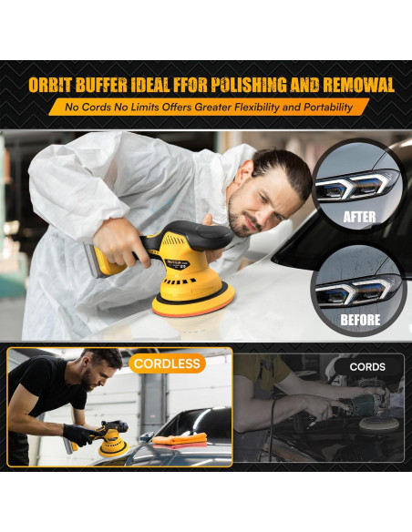 Pulidora Inalámbrica Dewalt 20V 6" Sin Batería - 14 Accesorios