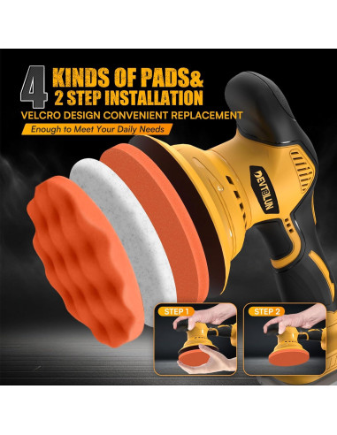 Pulidora Inalámbrica Dewalt 20V 6" Sin Batería - 14 Accesorios