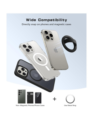 Agarrador Magnético SuydanBox para iPhone 15/14/13/12 Negro