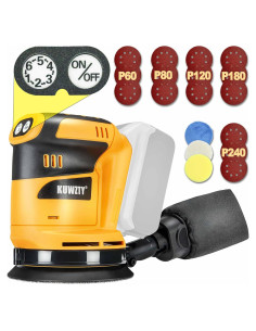 Lijadora Orbital KUWZTY 20V Sin Cable con Motor Sin Escobillas
