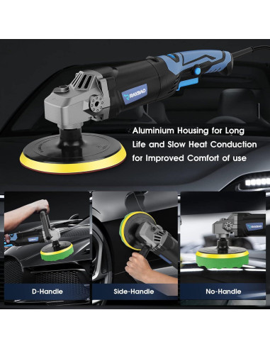 Pulidor RAYBAO 1200W Rotativo 6/7" Velocidad 1600-3500RPM