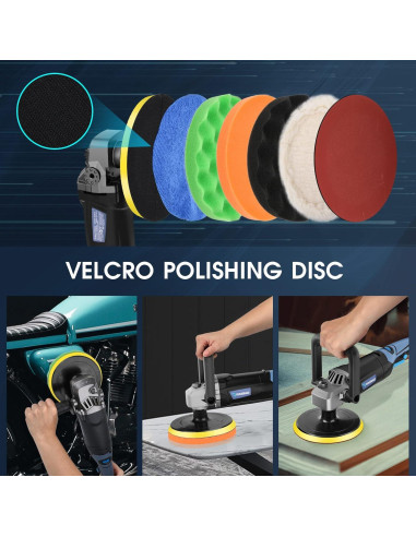 Pulidor RAYBAO 1200W Rotativo 6/7" Velocidad 1600-3500RPM