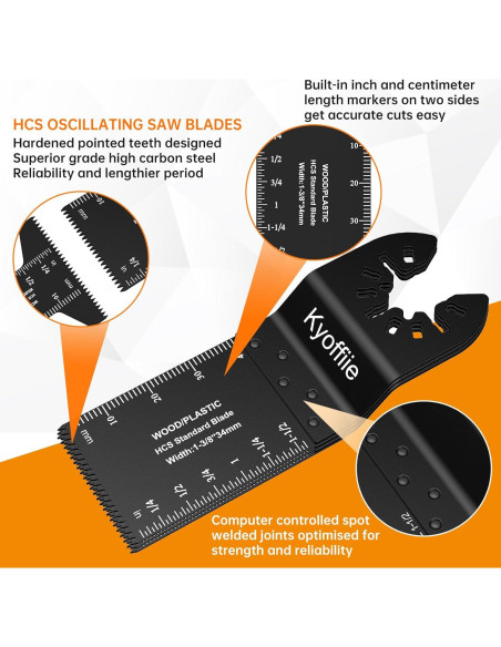 100 Cuchillas de Sierra Oscilante Kyoffiie para Madera y Plástico