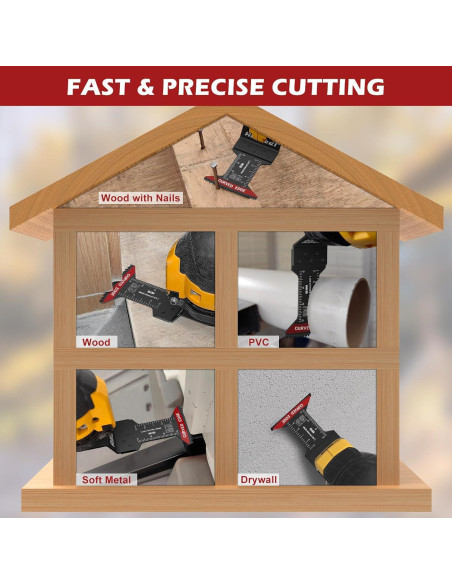 30 Cuchillas Bi-Metal AMZWEI para Multiherramienta 3 Tipos