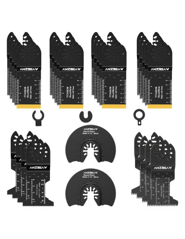 30 Piezas Hojas de Sierra Oscilante AMZBSAW para Madera y Metal