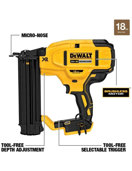 Clavadora DEWALT DCN680B 20V 18 GA Batería Sin Gas Clavadora DEWALT DCN680B 20V 18 GA Batería Sin Gas