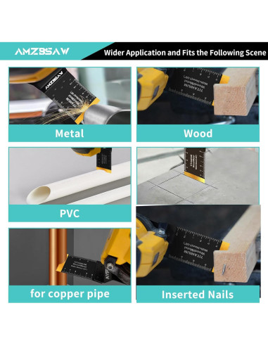 30 Piezas Hojas de Sierra Oscilante AMZBSAW para Madera y Metal