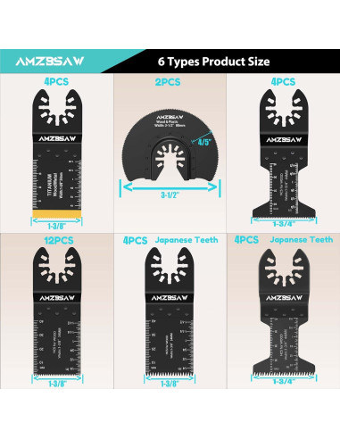 30 Piezas Hojas de Sierra Oscilante AMZBSAW para Madera y Metal