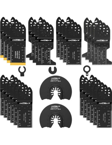 30 Piezas Hojas de Sierra Oscilante AMZBSAW para Madera y Metal