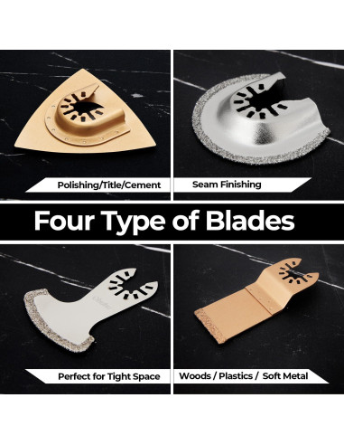 Conjunto de 7 Hojas Oscilantes Ohuhu para Sierra Multiherramienta