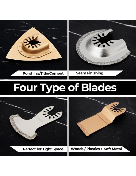 Conjunto de 7 Hojas Oscilantes Ohuhu para Sierra Multiherramienta