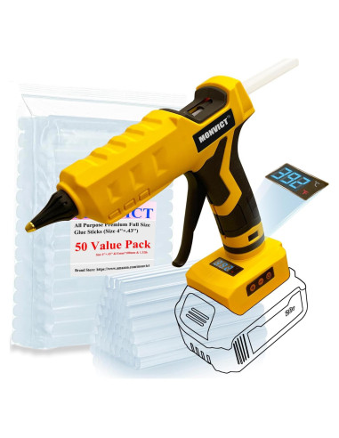 Pistola de Pegamento Inalámbrica MONVICT 100W para Batería DeWalt