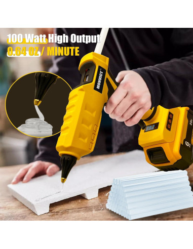 Pistola de Pegamento Inalámbrica MONVICT 100W para Batería DeWalt