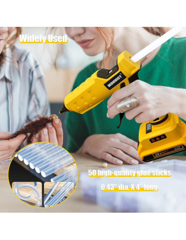 Pistola de Pegamento Inalámbrica MONVICT 100W para Batería DeWalt